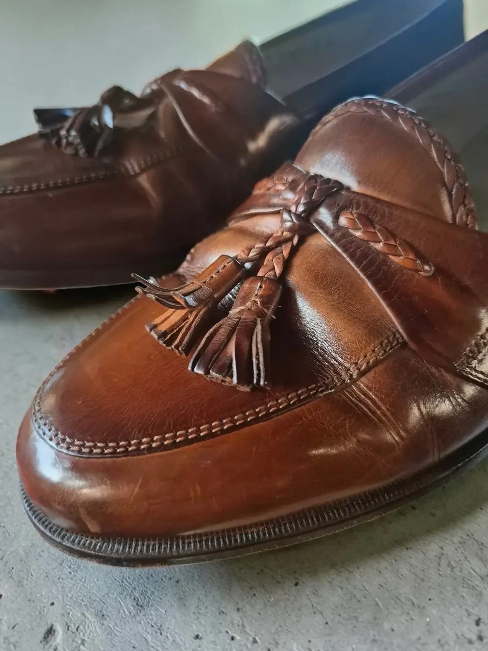 Johnston & Murphy Cellini Italy Leather Tassel Loafers Men's Size 10 Dress